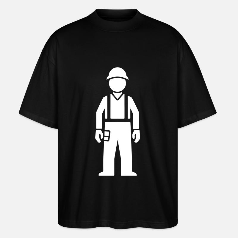 Icône d’ouvrier de la construction - T-shirt bio Blaster 2.0 coupe oversize Stanley/Stella Unisexe - noir