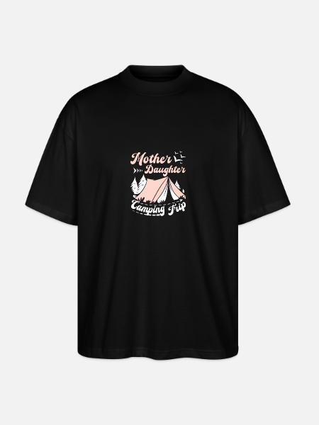 Mother daughter Camping trip - Stanley/Stella Oversized Unisex Organic T-shirt Blaster 2.0 - black
