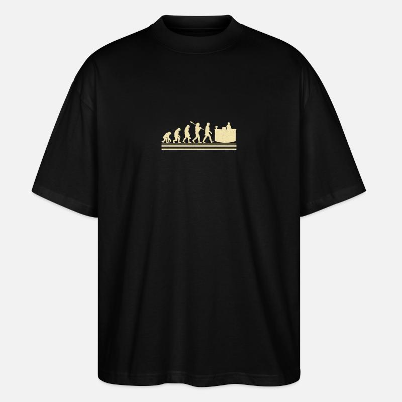 Evolution of Receptionists - Stanley/Stella Oversized Unisex Organic T-shirt Blaster 2.0 - black