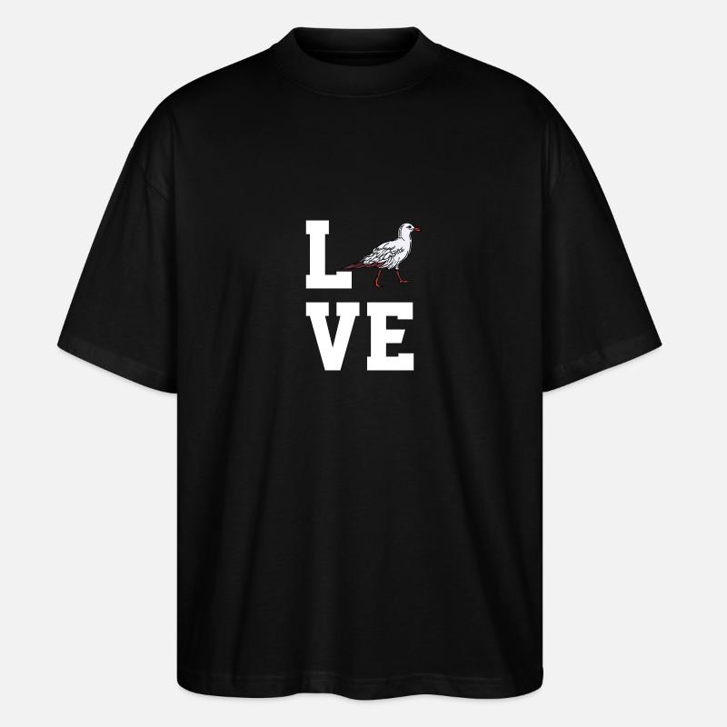 Liebe Möwe - Stanley/Stella Oversized Unisex Bio T-Shirt Blaster 2.0 - Schwarz
