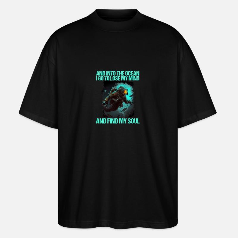 Diving Diver Diver - Stanley/Stella Oversized Unisex Organic T-shirt Blaster 2.0 - black