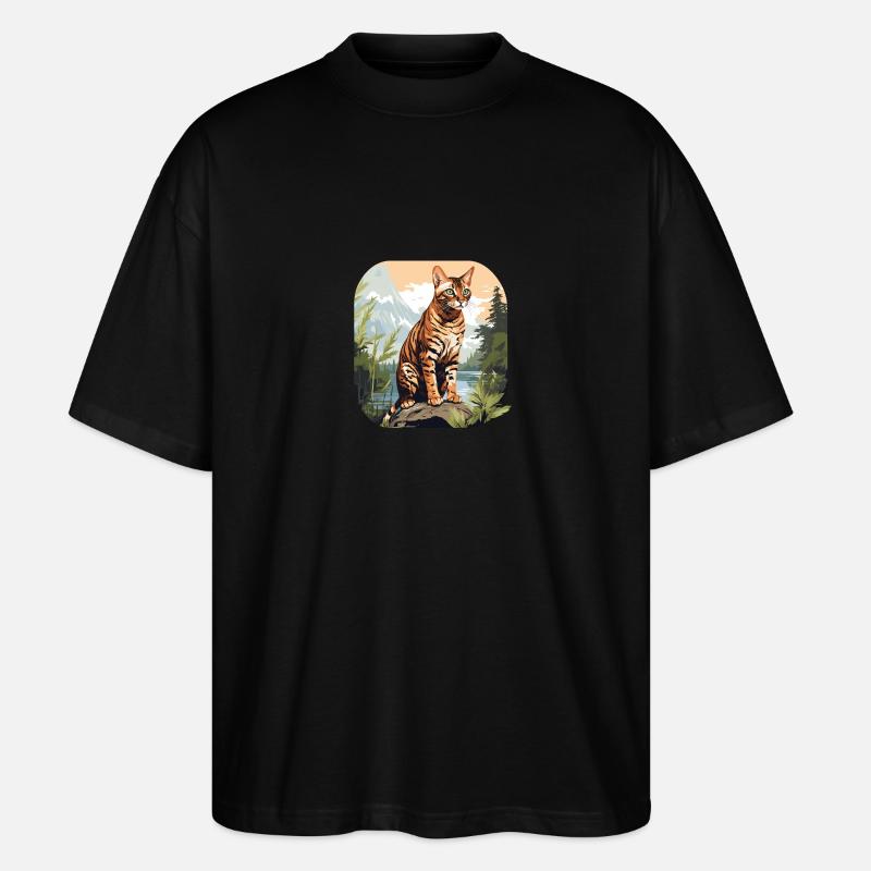Bengal Cat Bengalkatze - Stanley/Stella Oversized Unisex Bio T-Shirt Blaster 2.0 - Schwarz