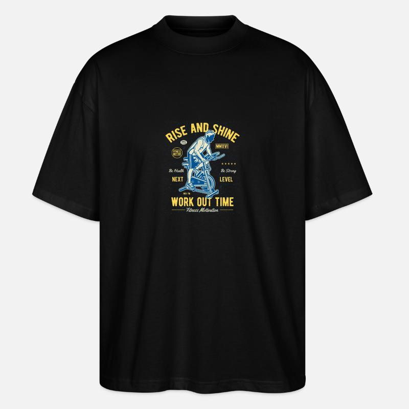 Work Out Time - Stanley/Stella Oversized Unisex Bio T-Shirt Blaster 2.0 - Schwarz