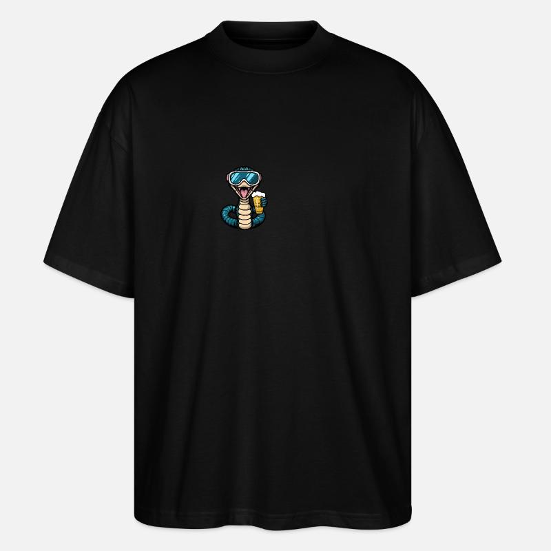 Bière après-ski Snake Cobra - T-shirt bio Blaster 2.0 coupe oversize Stanley/Stella Unisexe - noir