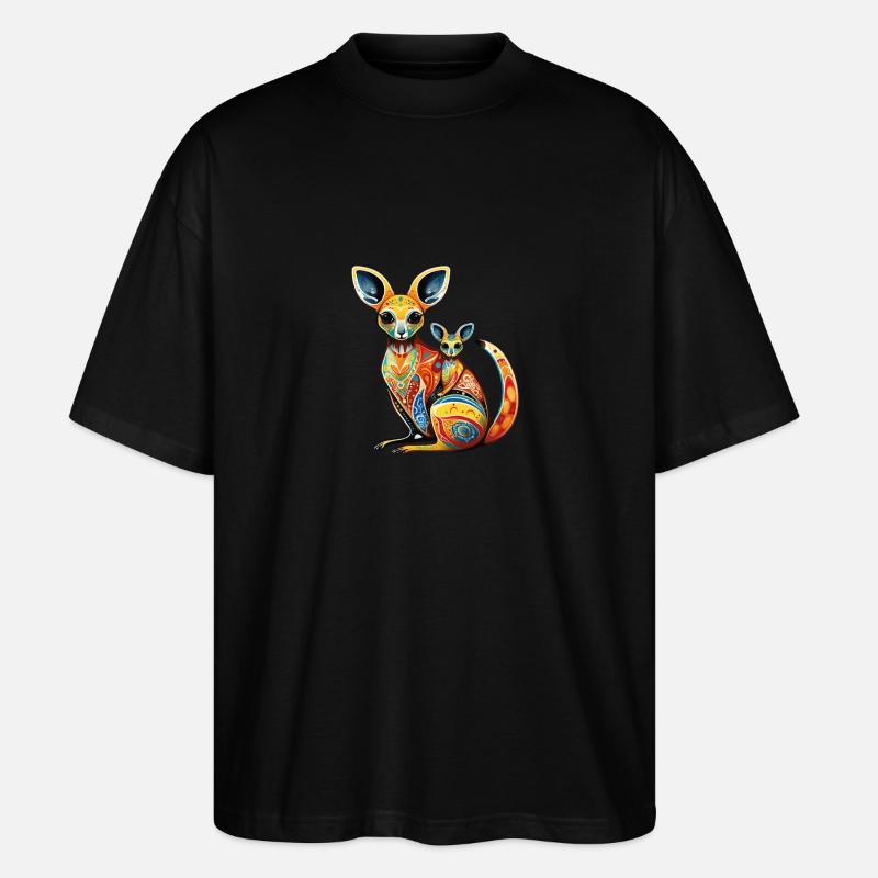 Australien - Känguru - Stanley/Stella Oversized Unisex Bio T-Shirt Blaster 2.0 - Schwarz