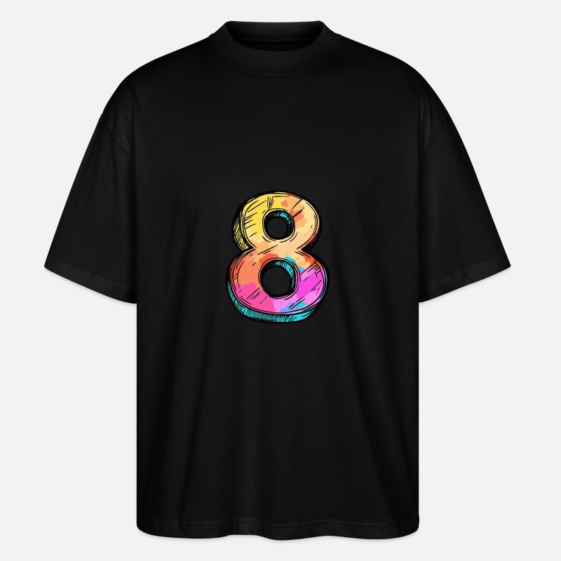8 Zahl Comic - Stanley/Stella Oversized Unisex Bio T-Shirt Blaster 2.0 - Schwarz