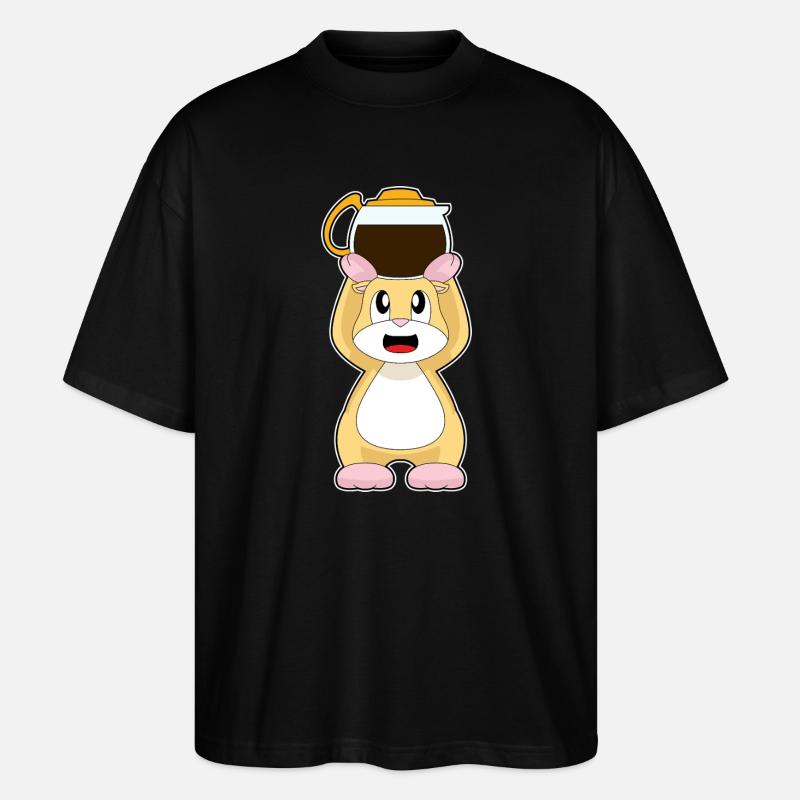 Hamster Kaffee Kaffeekanne - Stanley/Stella Oversized Unisex Bio T-Shirt Blaster 2.0 - Schwarz