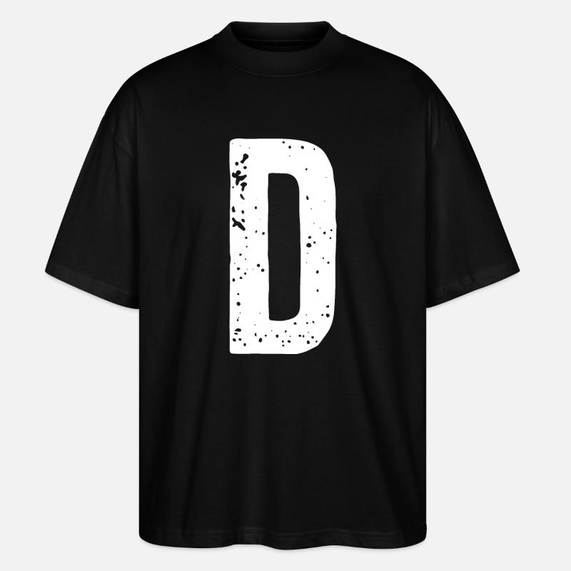 D-Buchstabe - Stanley/Stella Oversized Unisex Bio T-Shirt Blaster 2.0 - Schwarz