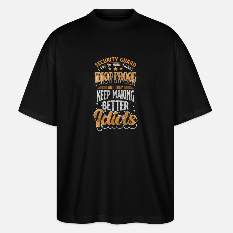 Wachmann Gebäude Nachtschicht - Stanley/Stella Oversized Unisex Bio T-Shirt Blaster 2.0 - Schwarz