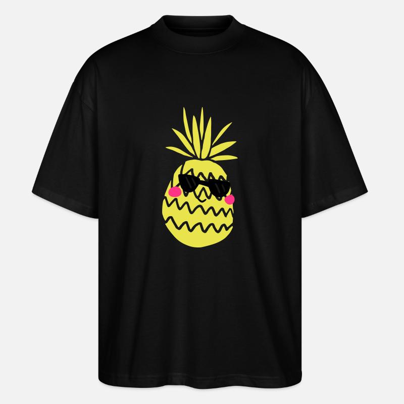 Ananas - Stanley/Stella Oversized Unisex Bio T-Shirt Blaster 2.0 - Schwarz