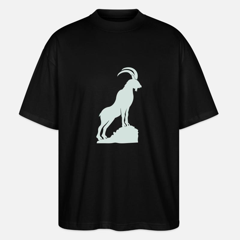 steinbock 01 - Stanley/Stella Oversized Unisex Bio T-Shirt Blaster 2.0 - Schwarz