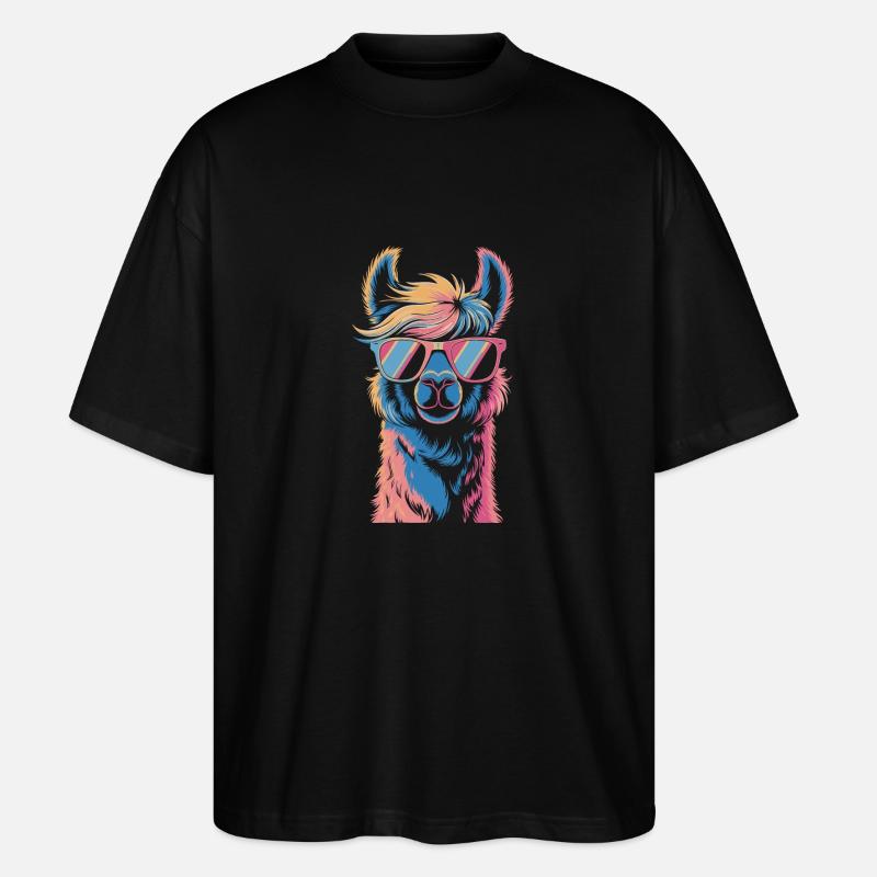 Alpaka Llama - Stanley/Stella Oversized Unisex Bio T-Shirt Blaster 2.0 - Schwarz