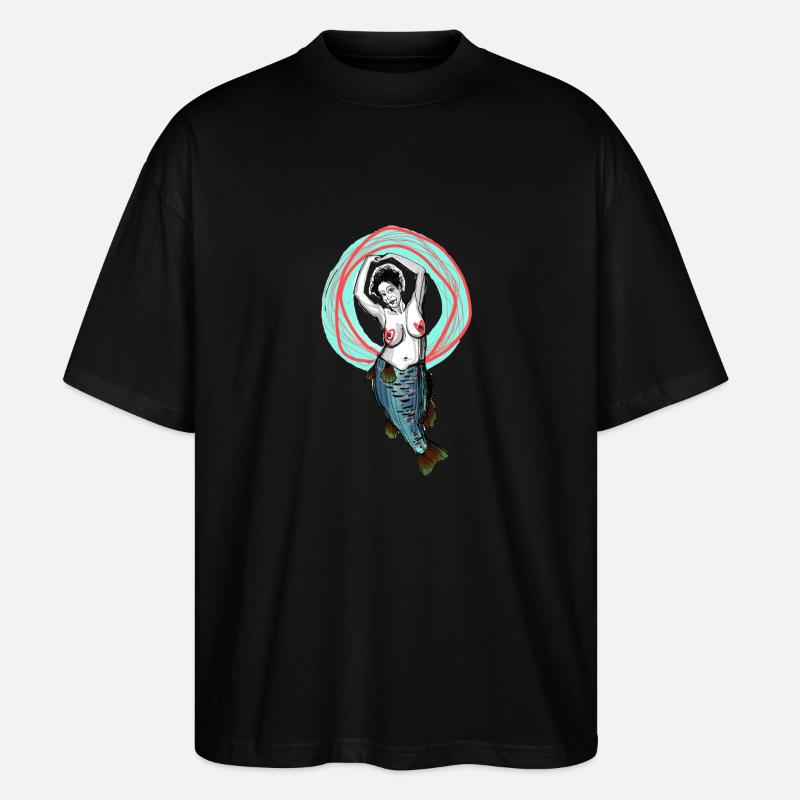 Old Mermaid - Stanley/Stella Oversized Unisex Bio T-Shirt Blaster 2.0 - Schwarz