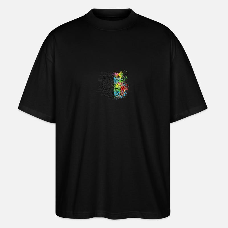 Kreative oder logich im Gehirn - Stanley/Stella Oversized Unisex Bio T-Shirt Blaster 2.0 - Schwarz