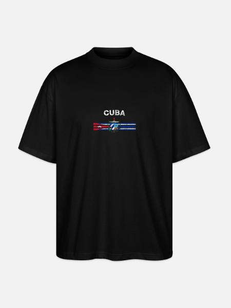 Cuban Flag Shirt - Cuban Emblem & Cuba Flag Shirt - Stanley/Stella Oversized Unisex Organic T-shirt Blaster 2.0 - black