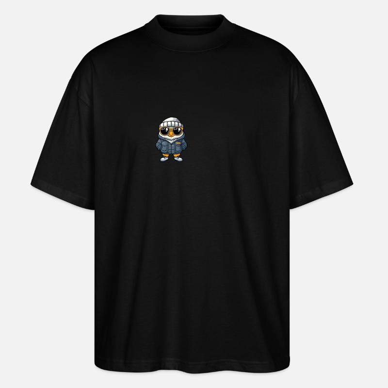 Eule Winter - Stanley/Stella Oversized Unisex Bio T-Shirt Blaster 2.0 - Schwarz