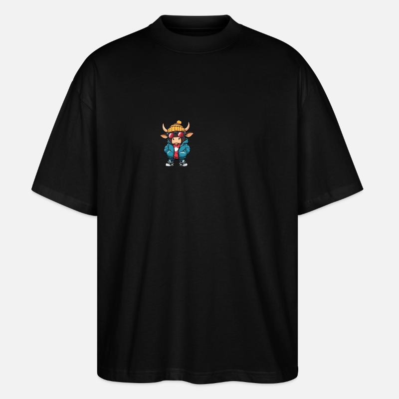 Taurus Winter Comic - Stanley/Stella Oversized Unisex Organic T-shirt Blaster 2.0 - black