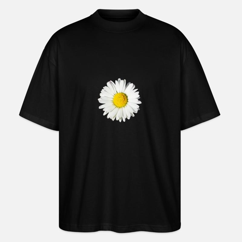 Gänseblümchen - Stanley/Stella Oversized Unisex Bio T-Shirt Blaster 2.0 - Schwarz