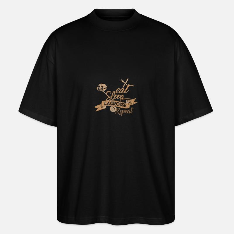 EAT SLEEP LACROSSE REPEAT - Stanley/Stella Oversized Unisex Bio T-Shirt Blaster 2.0 - Schwarz