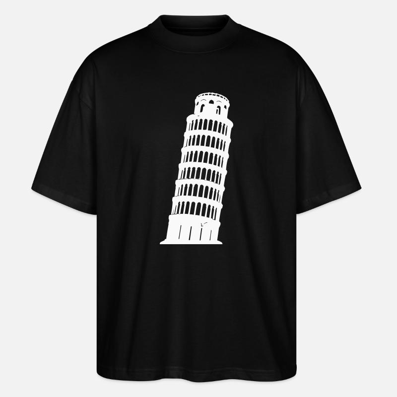 Pisa Turm Silhouette Monochrom - Stanley/Stella Oversized Unisex Bio T-Shirt Blaster 2.0 - Schwarz