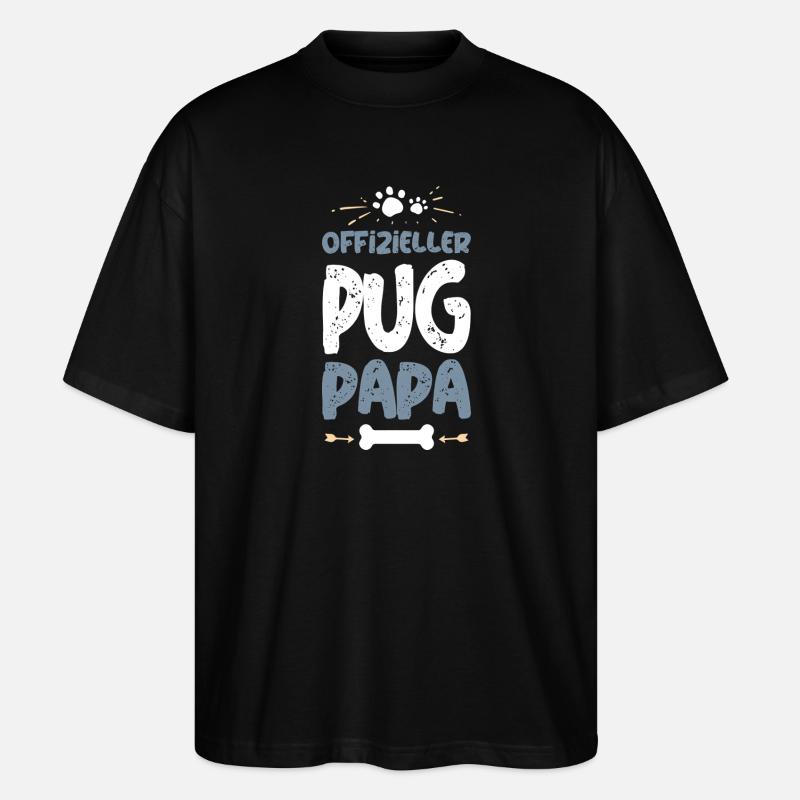 Pug - Stanley/Stella Oversized Unisex Organic T-shirt Blaster 2.0 - black