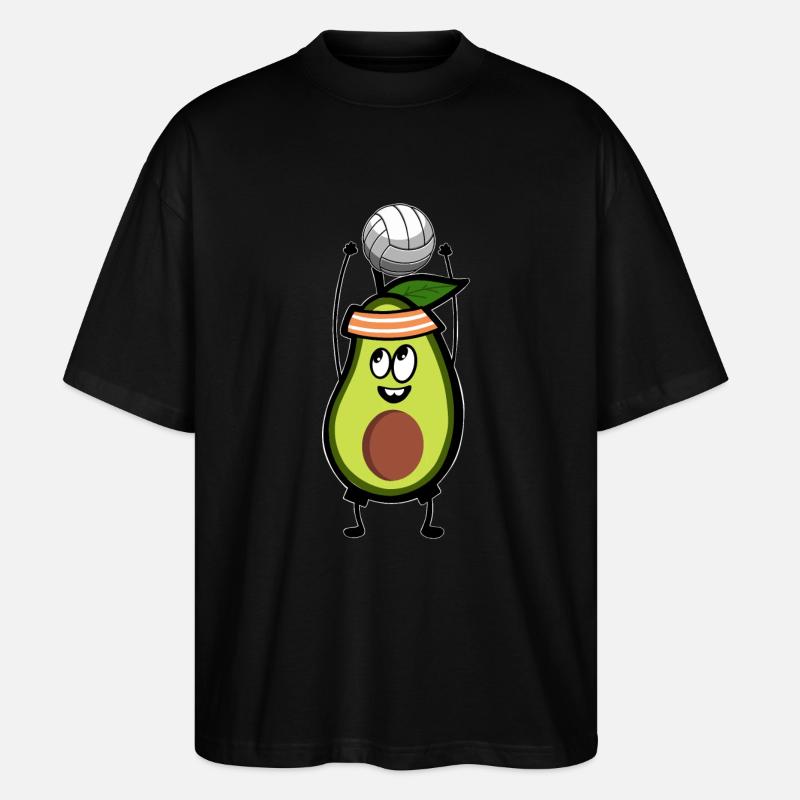Volleyball Avocado - Stanley/Stella Oversized Unisex Bio T-Shirt Blaster 2.0 - Schwarz