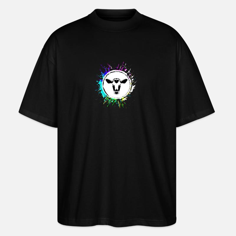 Kuh Kopf - Stanley/Stella Oversized Unisex Bio T-Shirt Blaster 2.0 - Schwarz