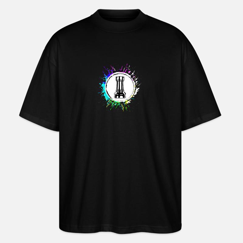 Tour de pièces d’échecs - T-shirt bio Blaster 2.0 coupe oversize Stanley/Stella Unisexe - noir