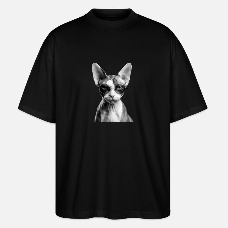 Sphynx peu impressionné - T-shirt bio Blaster 2.0 coupe oversize Stanley/Stella Unisexe - noir