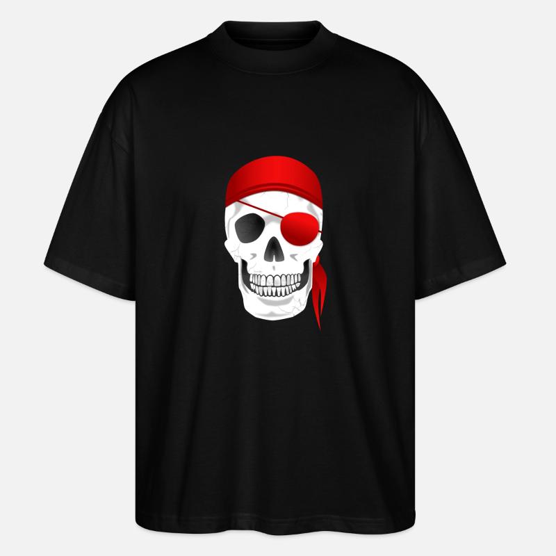 Totenkopf Pirat - Stanley/Stella Oversized Unisex Bio T-Shirt Blaster 2.0 - Schwarz