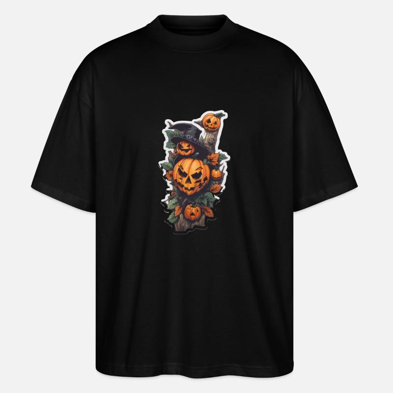 Helloween Kürbis Monster - Stanley/Stella Oversized Unisex Bio T-Shirt Blaster 2.0 - Schwarz