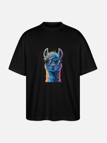 Alpaka Llama - Stanley/Stella Oversized Unisex Bio T-Shirt Blaster 2.0 - Schwarz