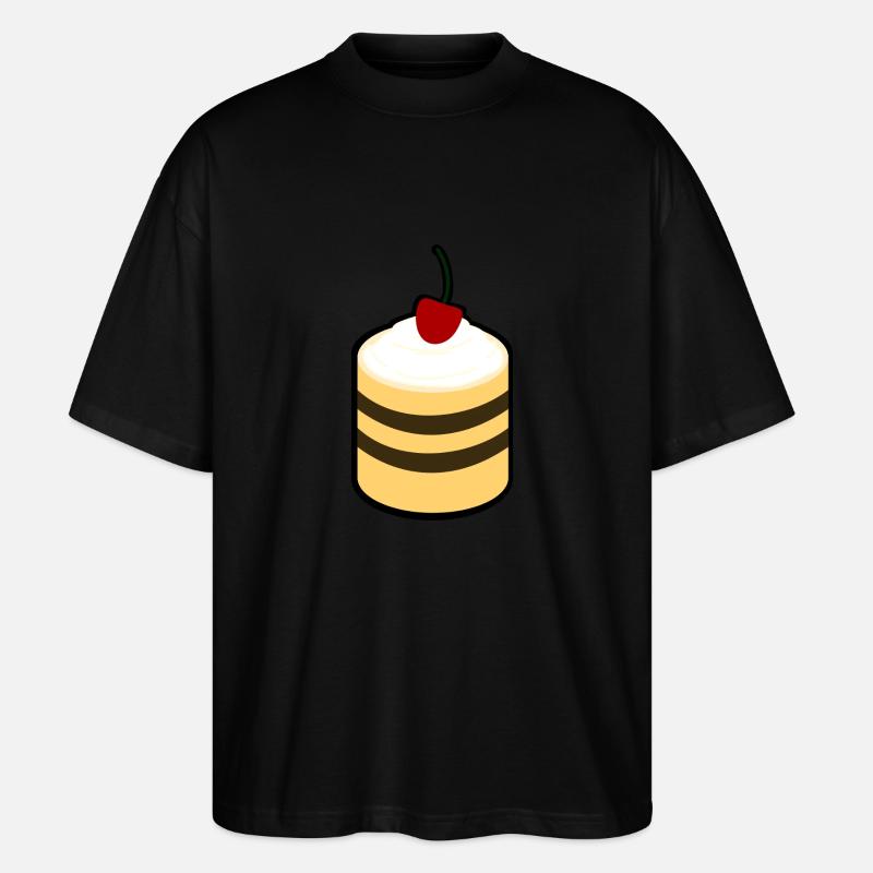 Kuchen mit Kirsche - Stanley/Stella Oversized Unisex Bio T-Shirt Blaster 2.0 - Schwarz