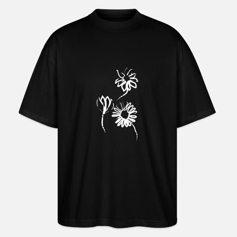 Frühlingsblumen - Stanley/Stella Oversized Unisex Bio T-Shirt Blaster 2.0 - Schwarz