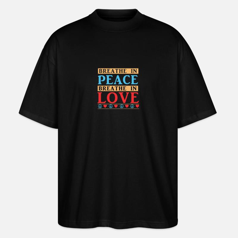 Respirez la paix - T-shirt bio Blaster 2.0 coupe oversize Stanley/Stella Unisexe - noir