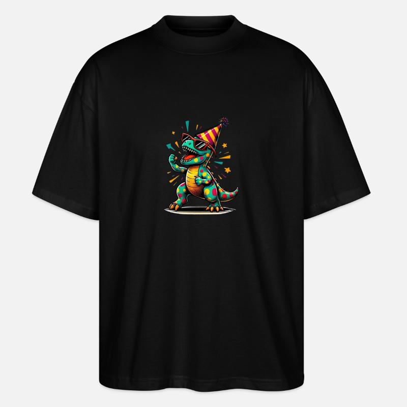 Party Dino - Stanley/Stella Oversized Unisex Bio T-Shirt Blaster 2.0 - Schwarz