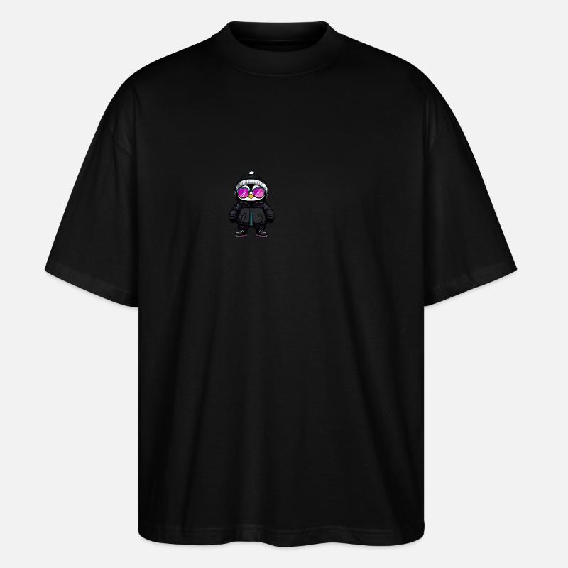 Pinguin Winter - Stanley/Stella Oversized Unisex Bio T-Shirt Blaster 2.0 - Schwarz