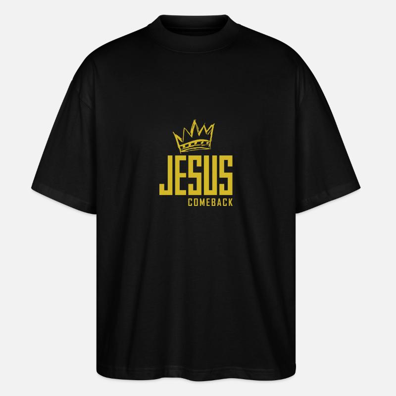Jesus Comeback – Dein Glaubens-Statement! - Stanley/Stella Oversized Unisex Bio T-Shirt Blaster 2.0 - Schwarz