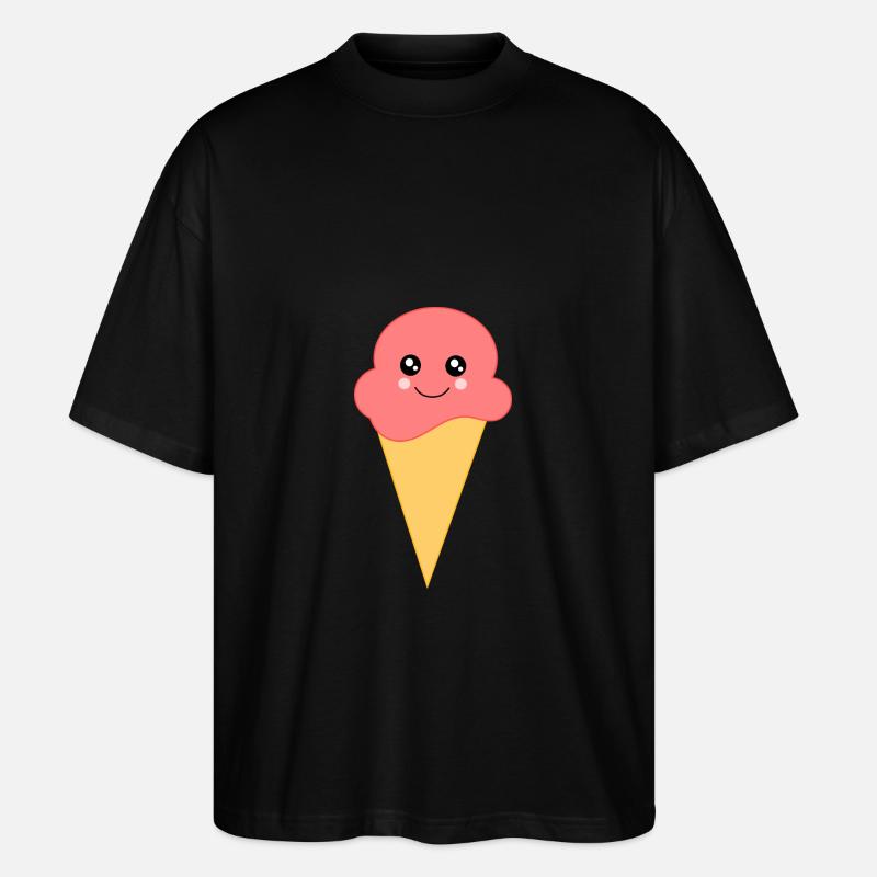 Eis Eiscreme Erdbeereis - Stanley/Stella Oversized Unisex Bio T-Shirt Blaster 2.0 - Schwarz