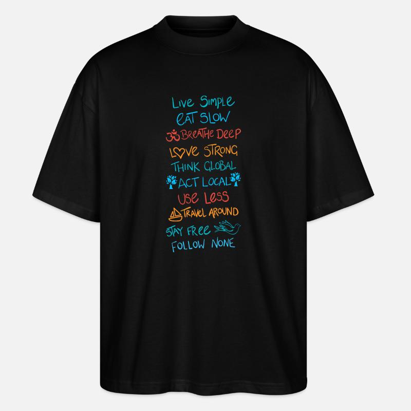 Lebe einfach 2 - Stanley/Stella Oversized Unisex Bio T-Shirt Blaster 2.0 - Schwarz