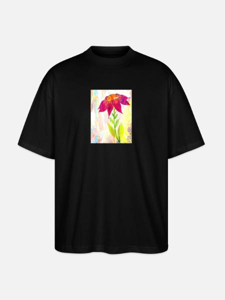 Une fleur - T-shirt bio Blaster 2.0 coupe oversize Stanley/Stella Unisexe - noir