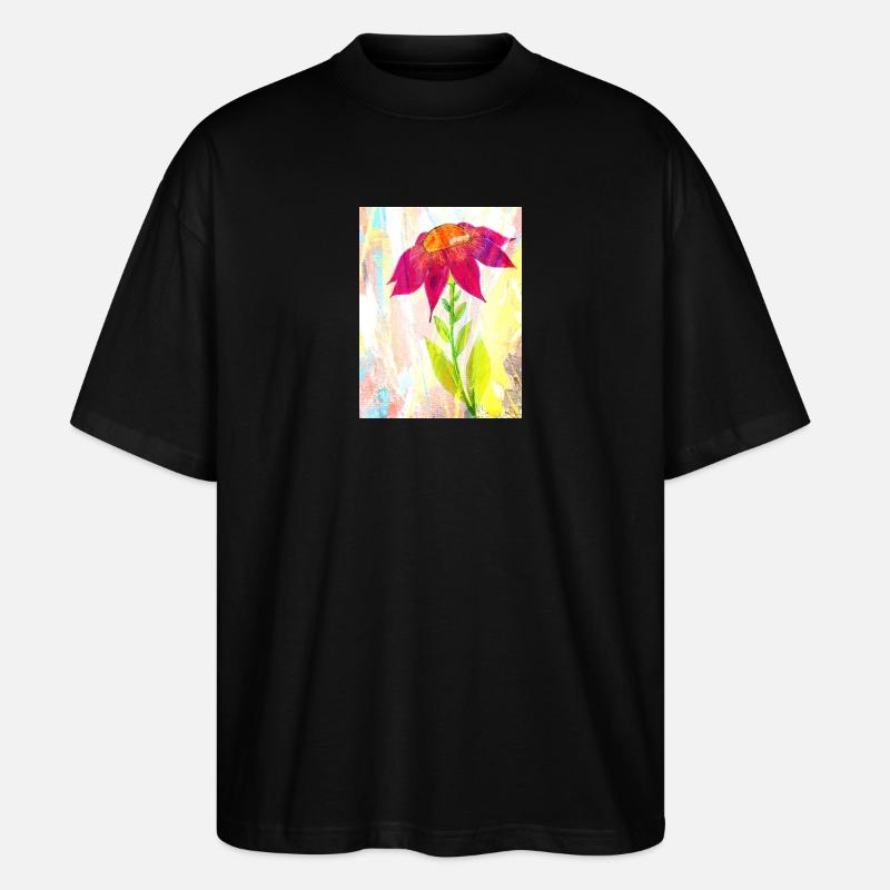Eine Blume - Stanley/Stella Oversized Unisex Bio T-Shirt Blaster 2.0 - Schwarz