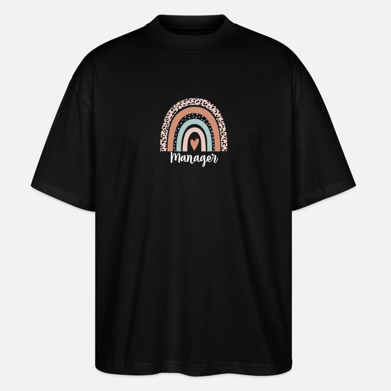 Manager Regenbogen Leopard Lustig Manager Wertschätzung - Stanley/Stella Oversized Unisex Bio T-Shirt Blaster 2.0 - Schwarz