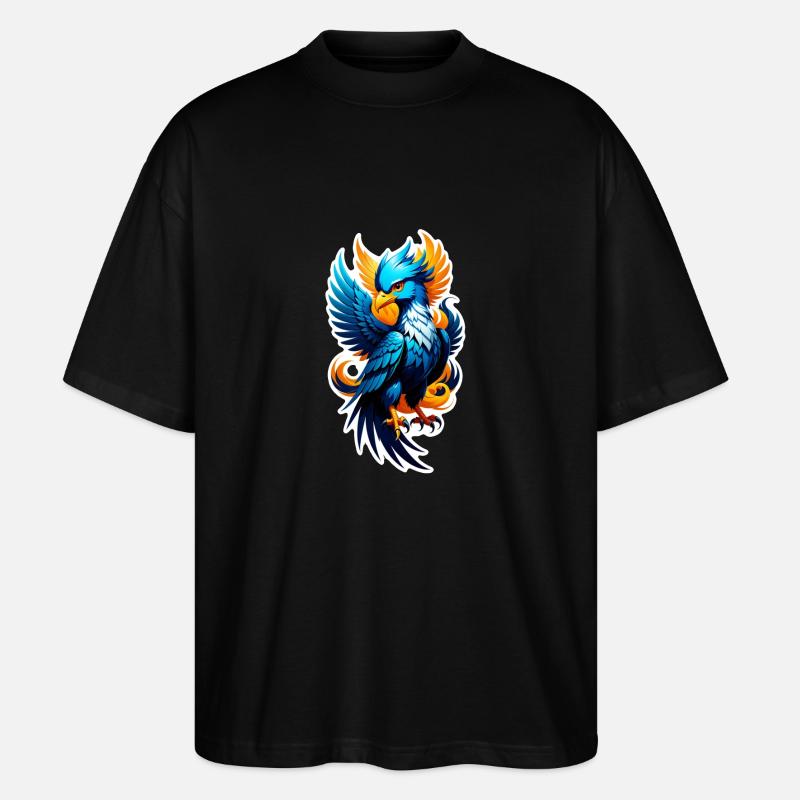 Phönix - Phönix - Feuervogel - Stanley/Stella Oversized Unisex Bio T-Shirt Blaster 2.0 - Schwarz