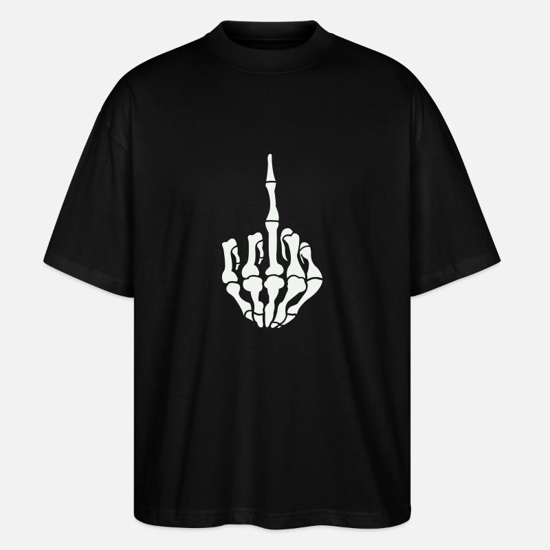 skull mittelfinger - Stanley/Stella Oversized Unisex Bio T-Shirt Blaster 2.0 - Schwarz