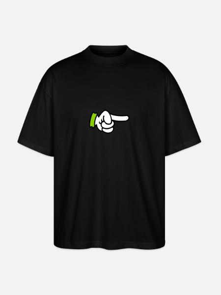 pointing finger / Zeigefinger (3c) - Stanley/Stella Oversized Unisex Organic T-shirt Blaster 2.0 - black