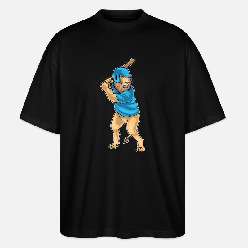 Löwe Baseball Baseballschläger - Stanley/Stella Oversized Unisex Bio T-Shirt Blaster 2.0 - Schwarz