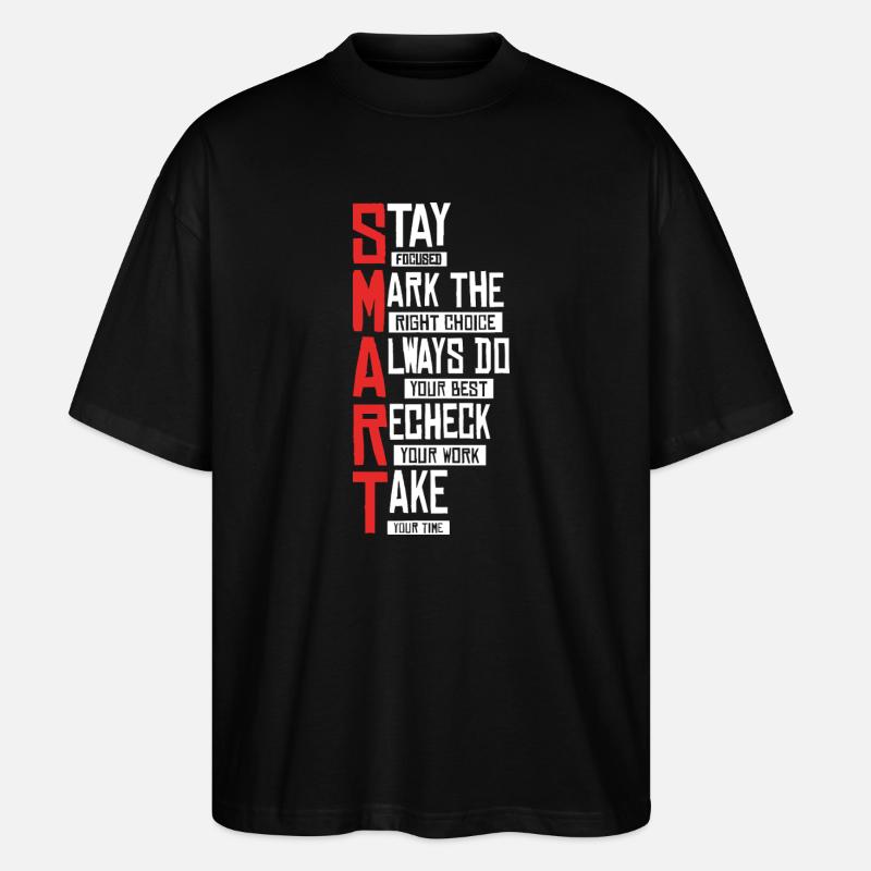 Fettgedruckter SMART Typografie-Stack - Stanley/Stella Oversized Unisex Bio T-Shirt Blaster 2.0 - Schwarz