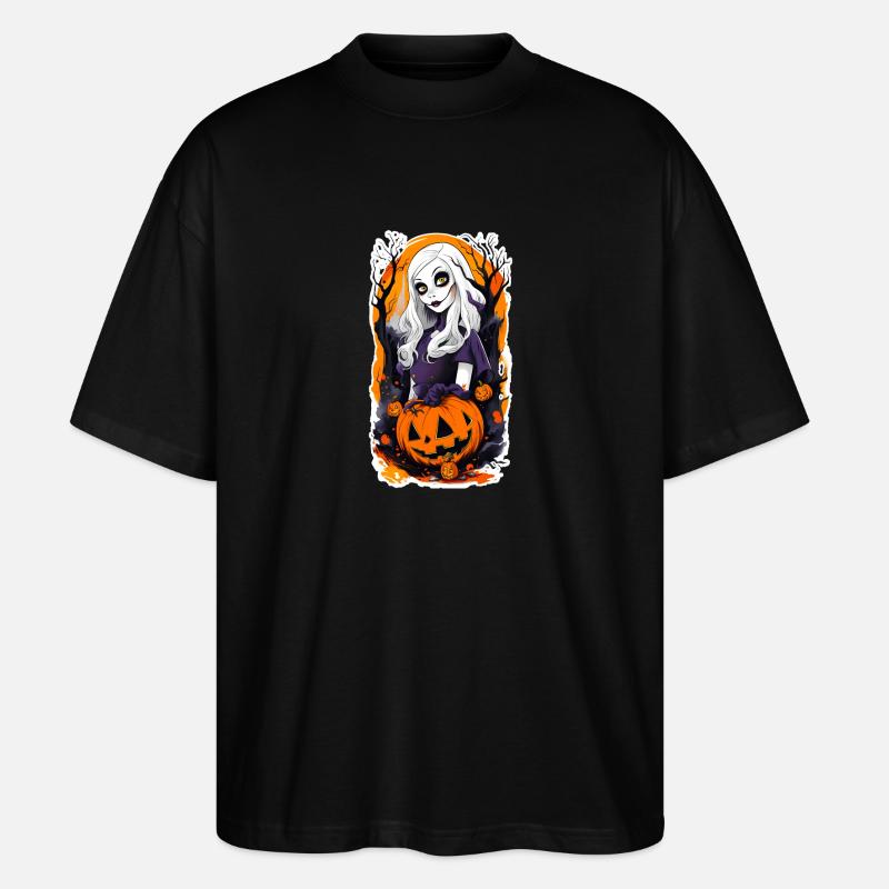Halloween Grusselige Mädchen Puppe - Stanley/Stella Oversized Unisex Bio T-Shirt Blaster 2.0 - Schwarz