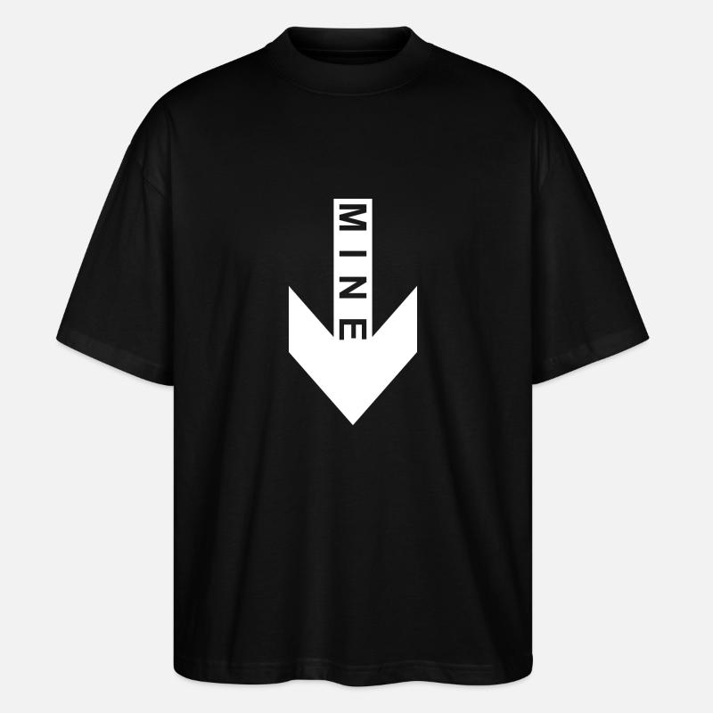 Mine arrow down - Stanley/Stella Oversized Unisex Organic T-shirt Blaster 2.0 - black